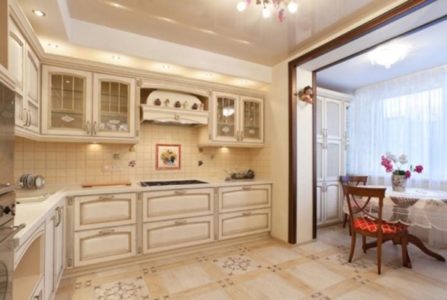 Бежевая кухня в стиле прованс