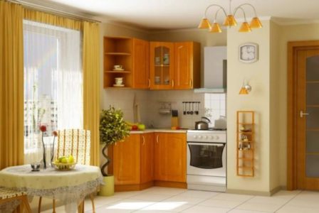 Материал изготовления углового шкафа для кухни