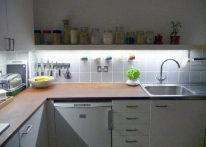 Подсветка на кухне под шкафами