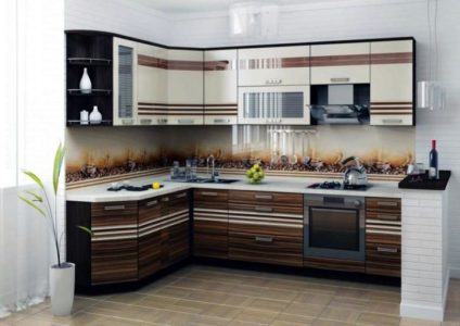 Угловой навесной шкаф для кухни