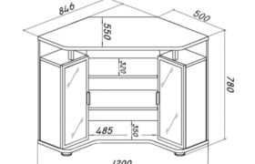 Замеры и чертеж угловых кухонных шкафов