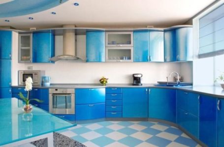 Синяя кухня в интерьере