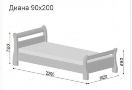 Односпальная кровать чертежи