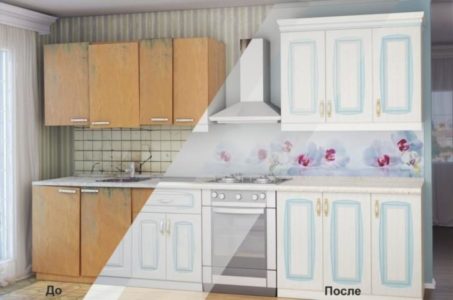 Покраска кухонных шкафов