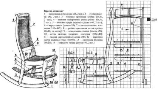 Расчеты и чертежи стула из дерева