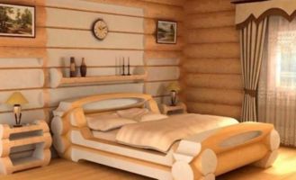 Мебель из дерева - кровать в интерьере